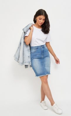 Юбка джинс P212-0231 l.blue
