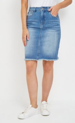Юбка джинс P212-0231 l.blue