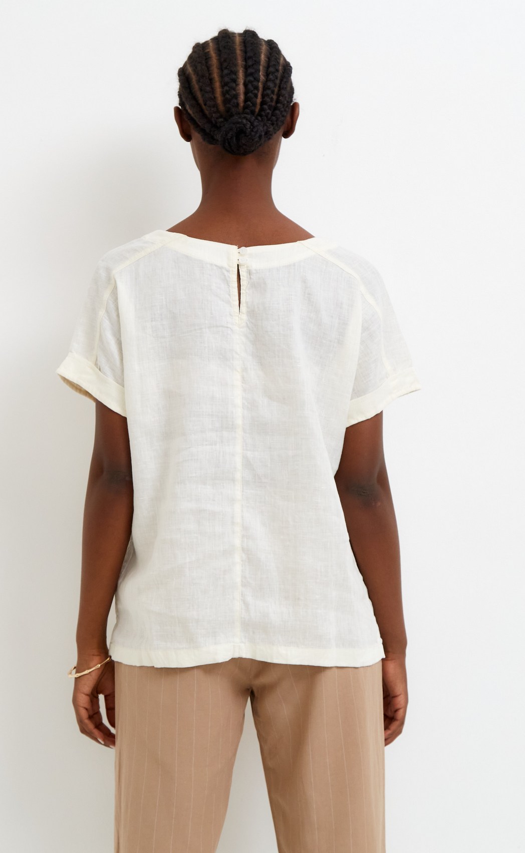 Блузка лен F212-1130 milk