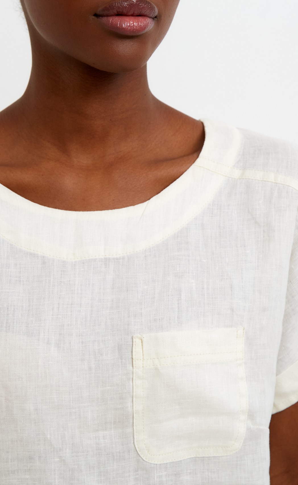 Блузка лен F212-1130 milk