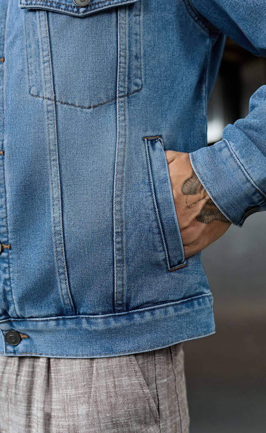 Куртка джинс P211-1275 middle blue