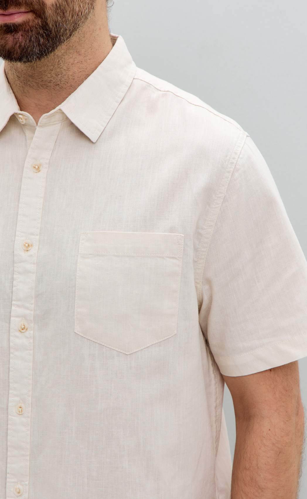 Рубашка к/р лен F111-0451 beige