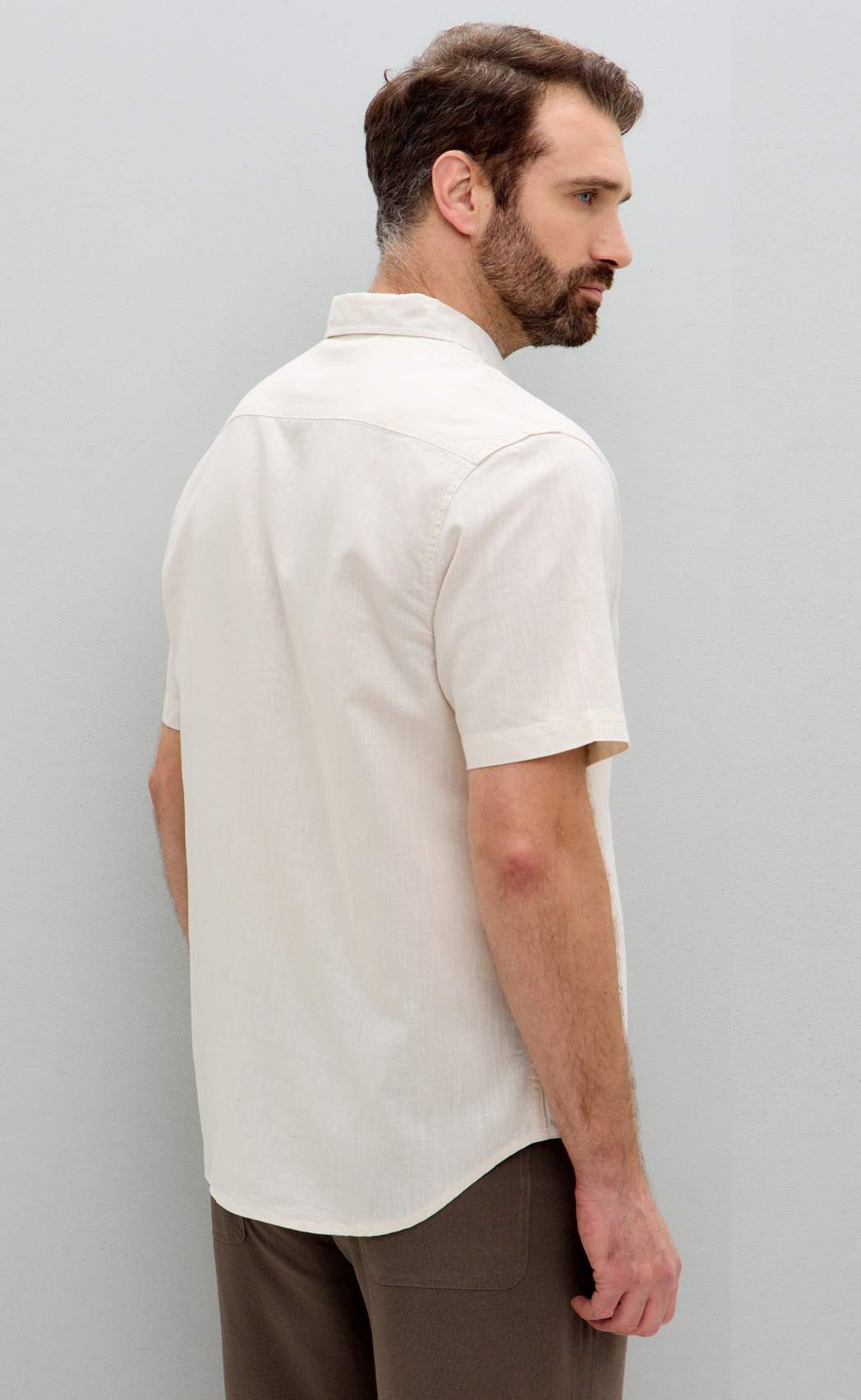 Рубашка к/р лен F111-0451 beige