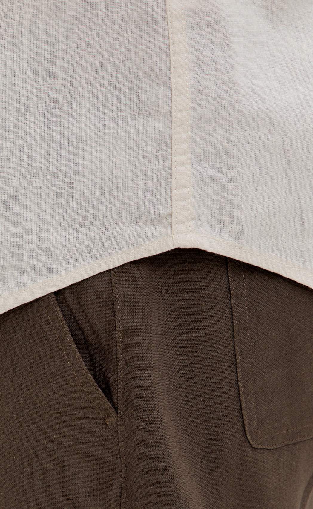 Рубашка к/р лен F111-0451 beige