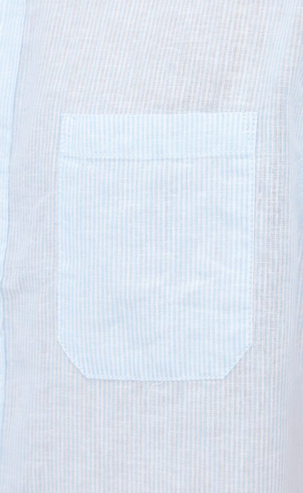 Рубашка к/р лен F111-0451 middle blue