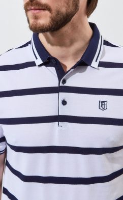 Футболка-поло F311-07-178 white-blue