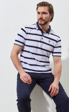 Футболка-поло F311-07-178 white-blue