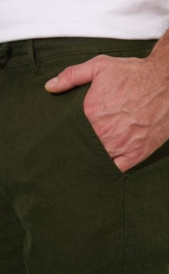 Брюки лен F111-0855 khaki