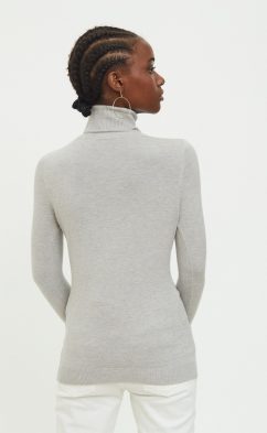 Водолазка женская с длинным рукавом кашемировая F022-215-01 светло-серый меланж