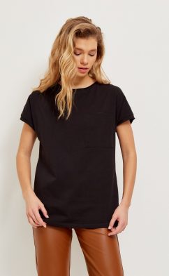 Футболка женская однотонная F212-0620 чёрная