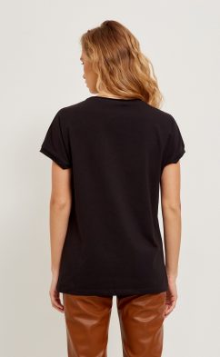Футболка женская однотонная F212-0620 чёрная