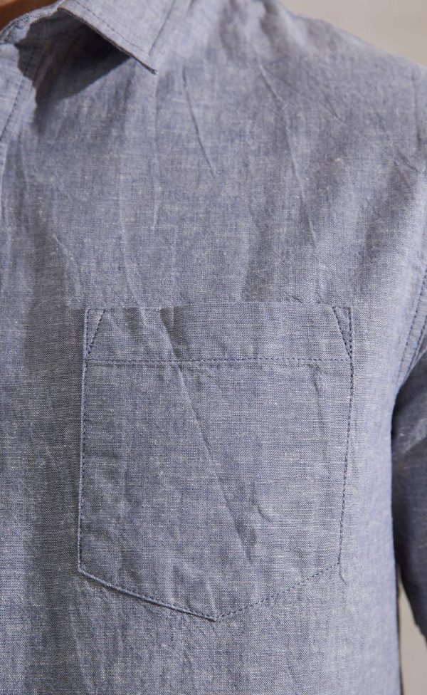 Рубашка к/р лен F111-0450 jeans