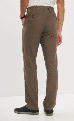 Брюки лен F211-0854 l.brown