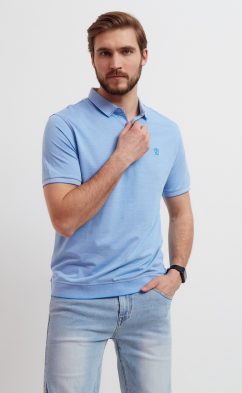 Футболка-поло F211-07-199Tb l.blue