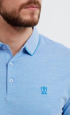 Футболка-поло F211-07-199Tb l.blue
