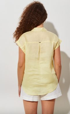Рубашка лен F212-0441-2 lemon