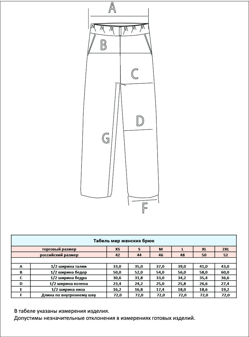 Брюки женские на резинке F312-0831 голубые