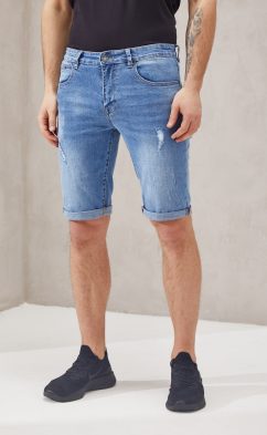 Шорты джинс F111-0960 middle blue