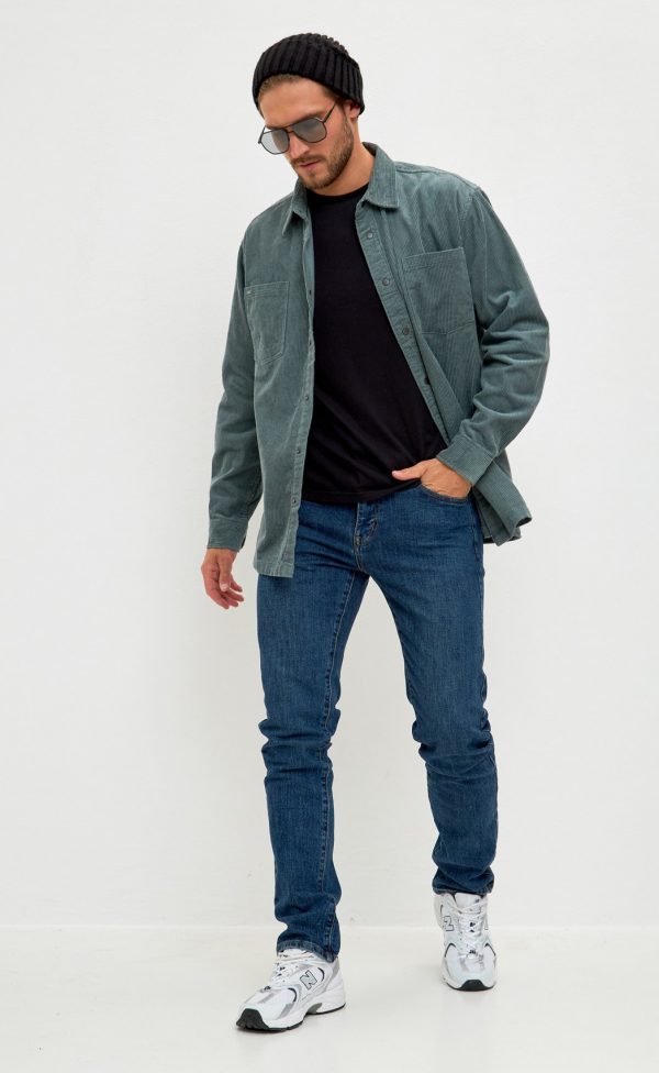 Рубашка вельвет F221-0470 khaki