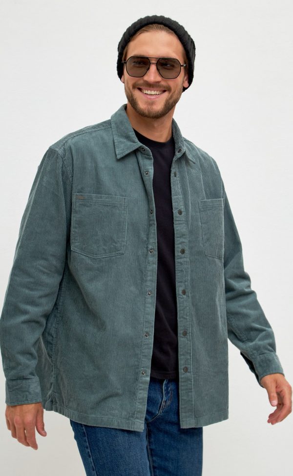 Рубашка вельвет F221-0470 khaki