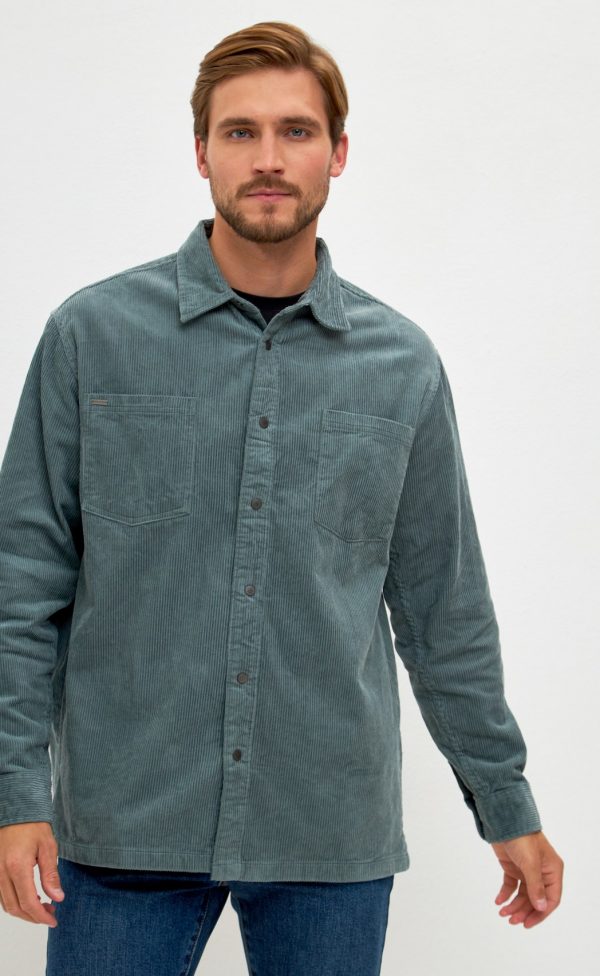 Рубашка вельвет F221-0470 khaki