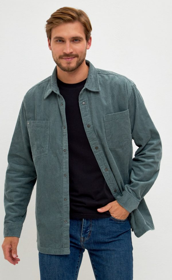 Рубашка вельвет F221-0470 khaki