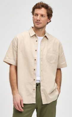 Рубашка к/р лен F111-0450 beige