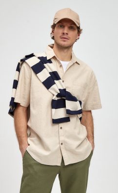 Рубашка к/р лен F111-0450 beige