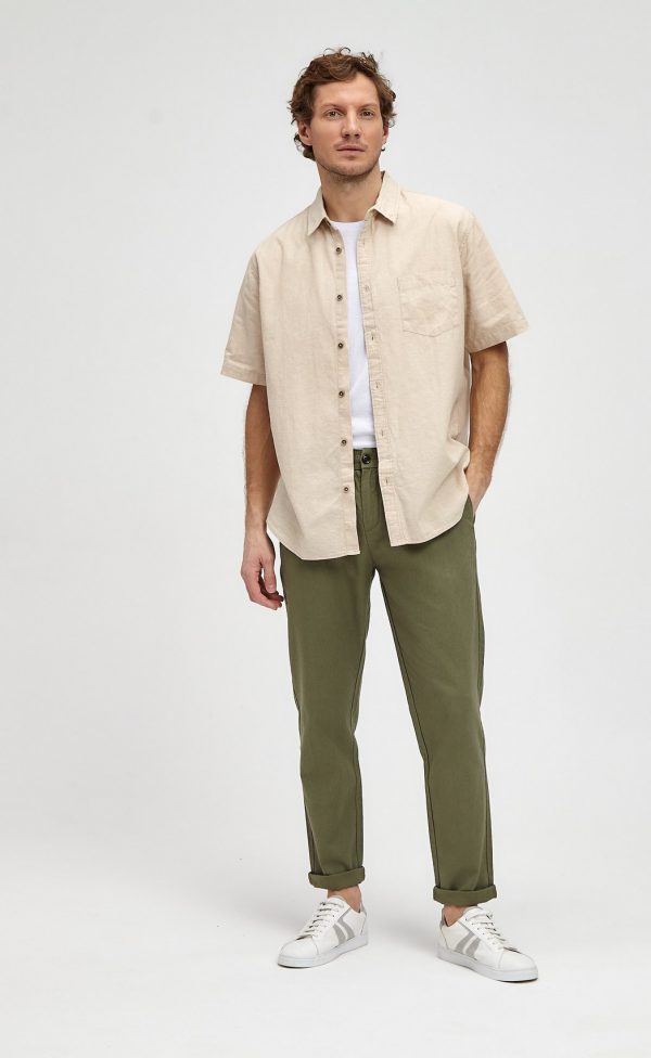 Рубашка к/р лен F111-0450 beige