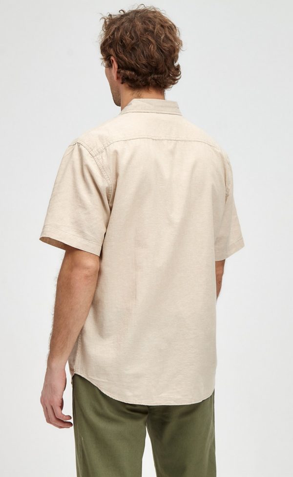 Рубашка к/р лен F111-0450 beige