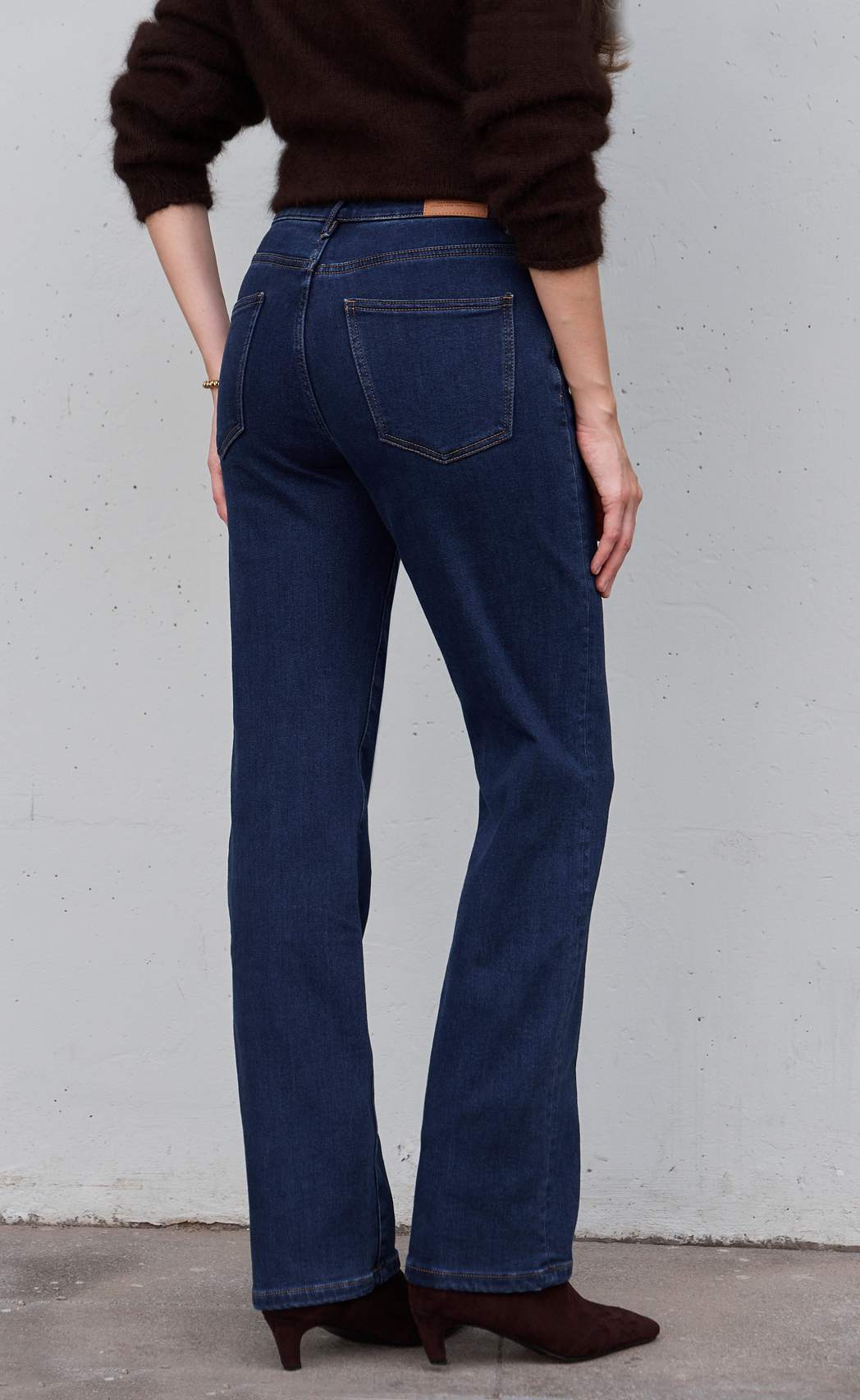 Джинсы утеплённые женские на флисе F322-0135W d.blue