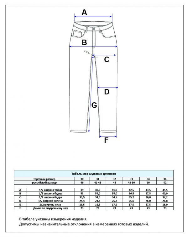 Джинсы мужские широкие зауженные к низу P321-0109 cиние