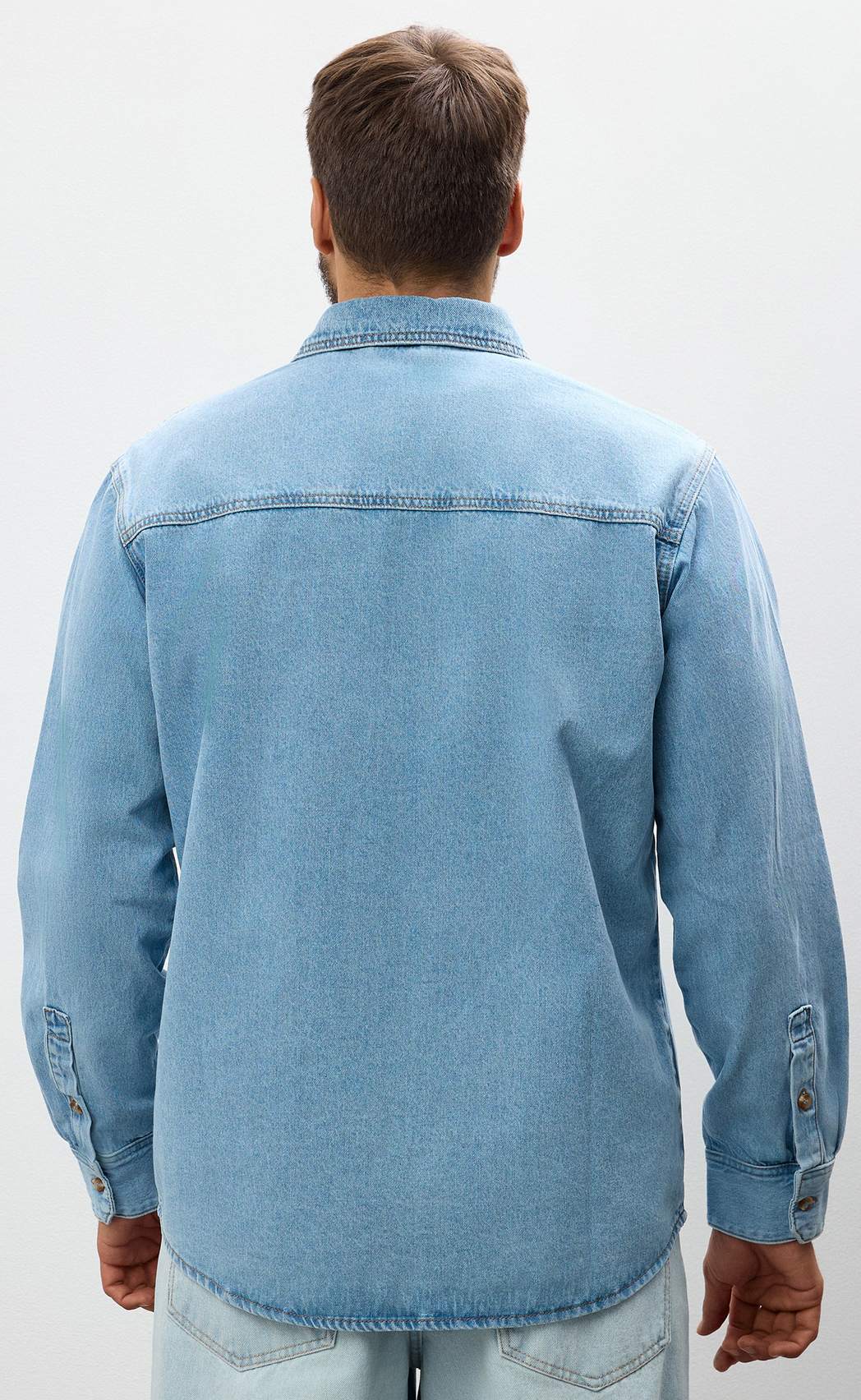Рубашка джинс P311-1241 middle blue