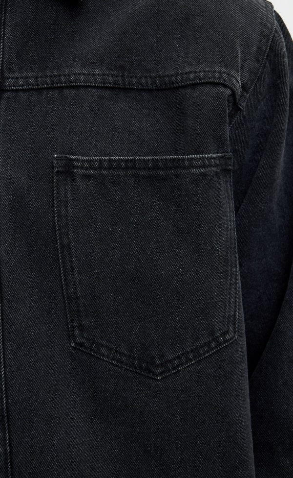 Рубашка джинс утепл F411-1254 black