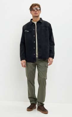 Рубашка джинс утепл F411-1254 black