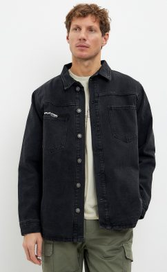 Рубашка джинс утепл F411-1254 black