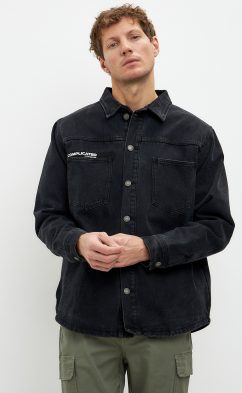 Рубашка джинс утепл F411-1254 black