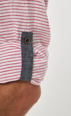 Рубашка д/р лен P411-0489 red