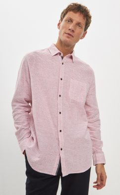 Рубашка д/р лен P411-0489 red