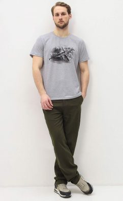 Брюки лен P111-0853 khaki