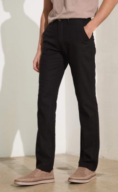 Брюки лен F211-0854 black