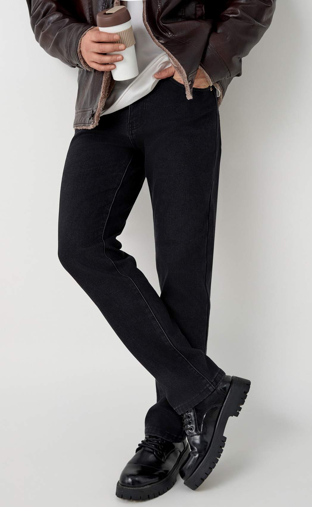 Джинсы утепл  P121-0152W black