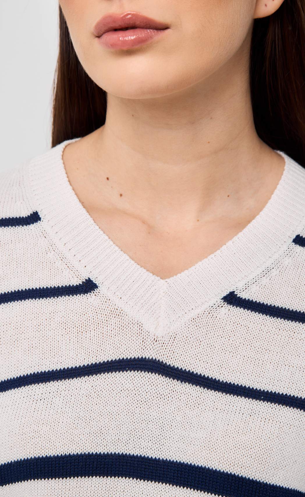 Джемпер к/р F412-1504 milk-navy