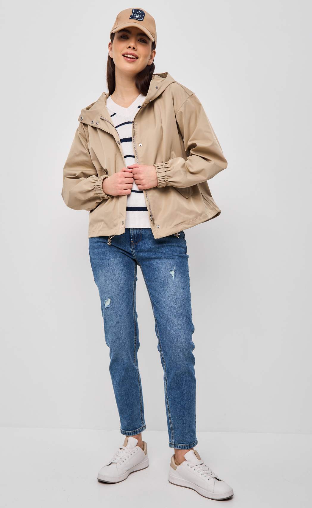 Джемпер к/р F412-1504 milk-navy