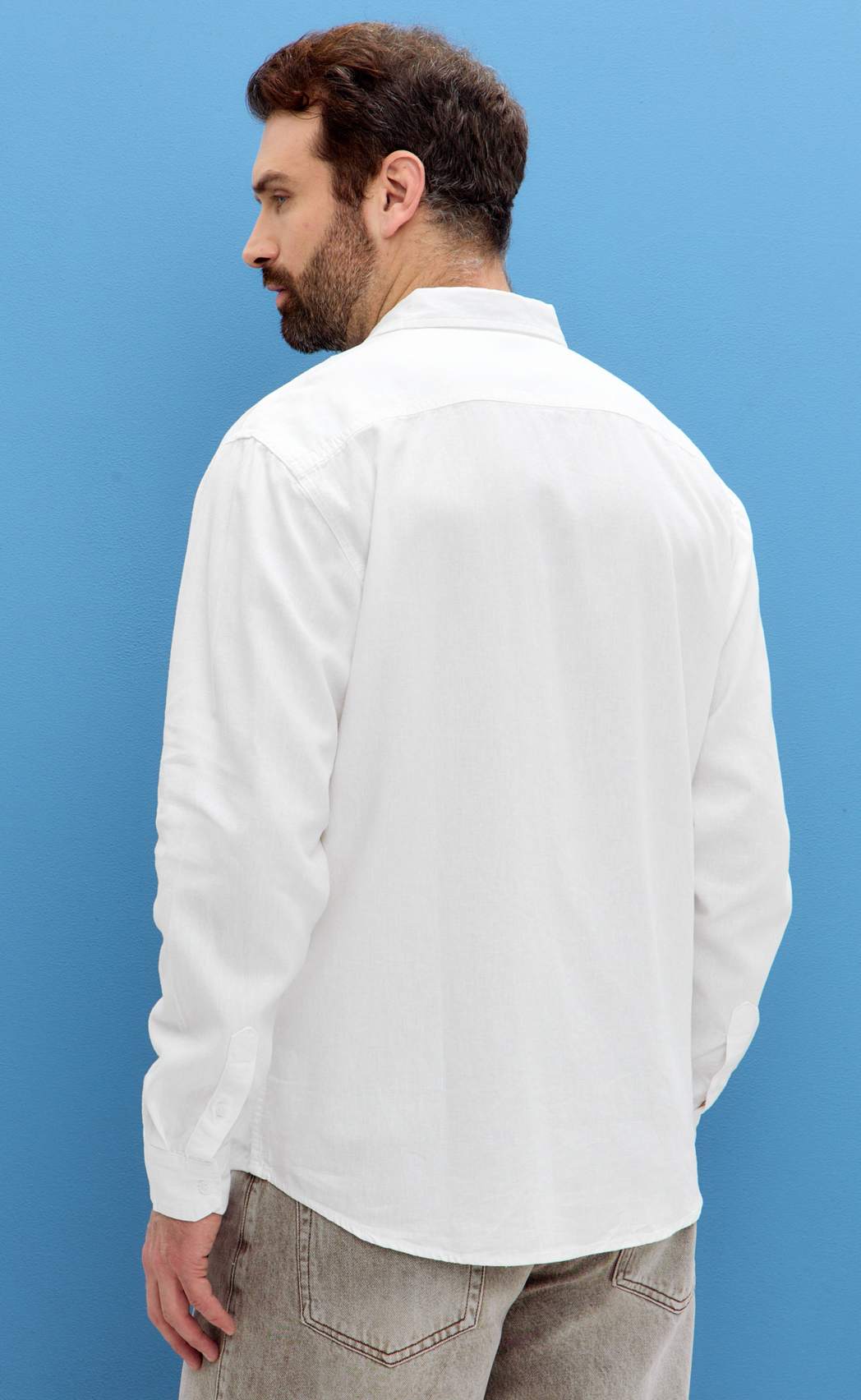 Рубашка д/р лен F111-0450-1 white