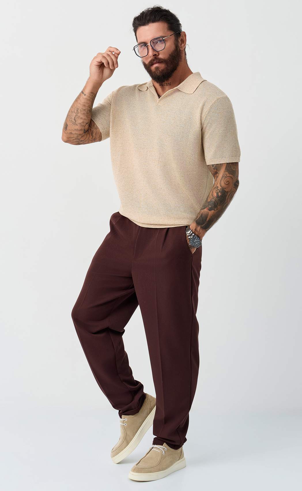 Футболка лен F011-06LN l.beige