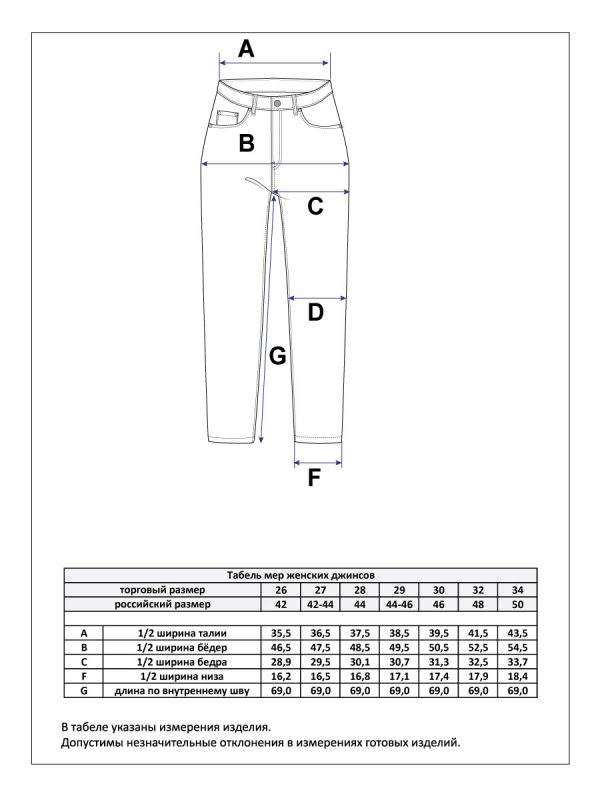 Джинсы P422-0101 d.blue