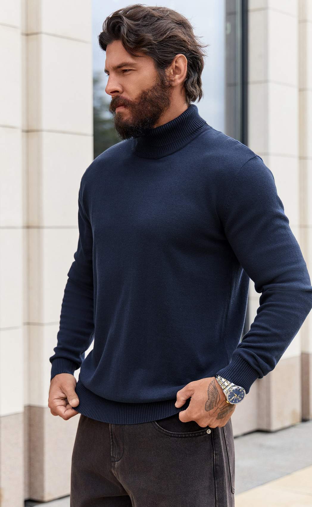 Водолазка F421-1532 d.blue