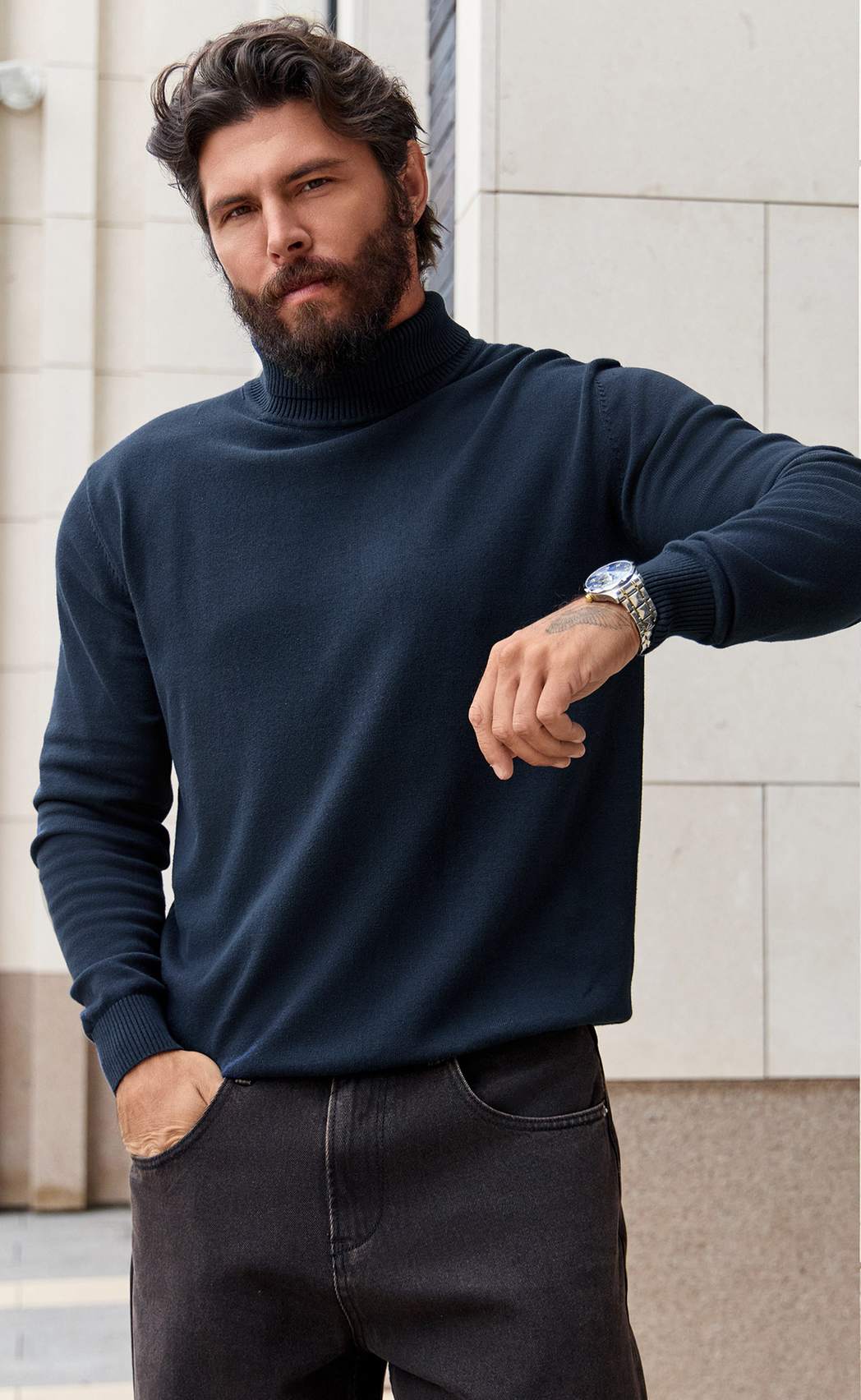 Водолазка F421-1532 d.blue