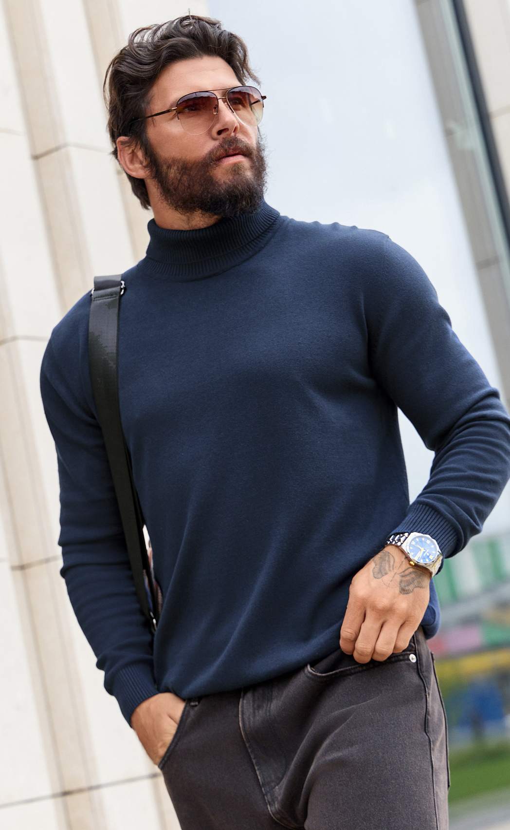 Водолазка F421-1532 d.blue